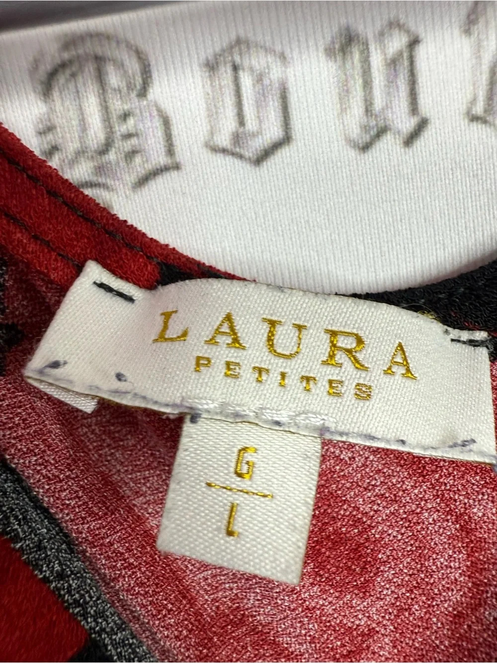 Laura blouse Women's Black Crew Neck Sweater with Red Floral Print - Picture 5 of 7